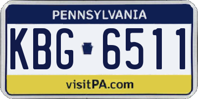 PA license plate KBG6511