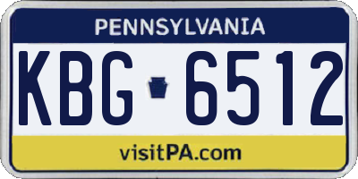 PA license plate KBG6512