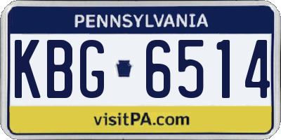 PA license plate KBG6514