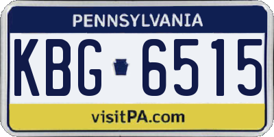 PA license plate KBG6515