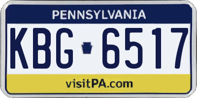 PA license plate KBG6517