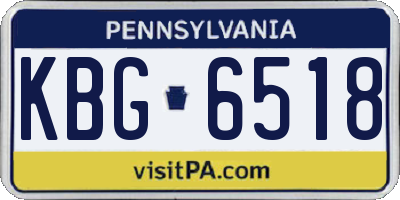 PA license plate KBG6518