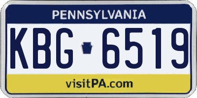 PA license plate KBG6519