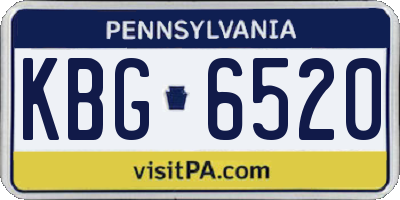 PA license plate KBG6520