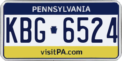 PA license plate KBG6524