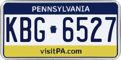 PA license plate KBG6527