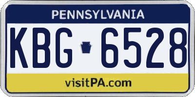 PA license plate KBG6528