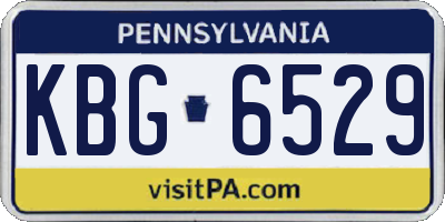 PA license plate KBG6529