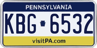 PA license plate KBG6532