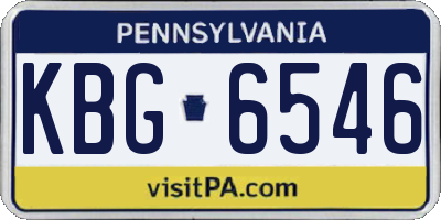 PA license plate KBG6546