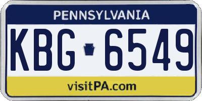 PA license plate KBG6549