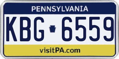 PA license plate KBG6559