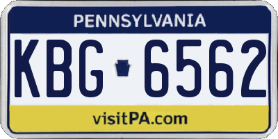 PA license plate KBG6562