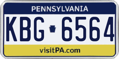PA license plate KBG6564