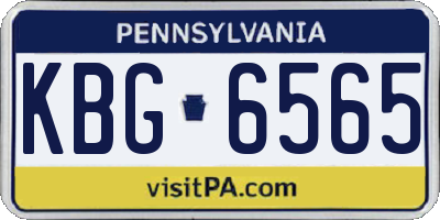 PA license plate KBG6565