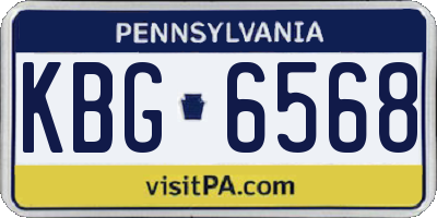 PA license plate KBG6568