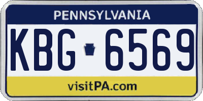 PA license plate KBG6569