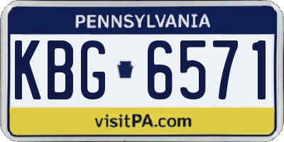 PA license plate KBG6571