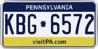 PA license plate KBG6572