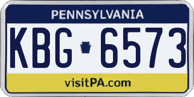 PA license plate KBG6573