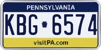 PA license plate KBG6574