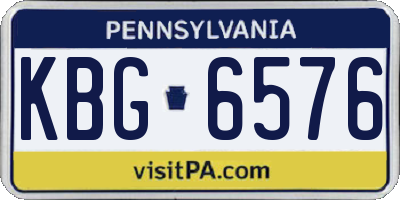 PA license plate KBG6576
