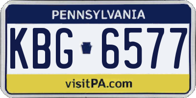 PA license plate KBG6577