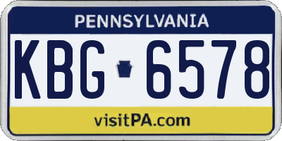 PA license plate KBG6578
