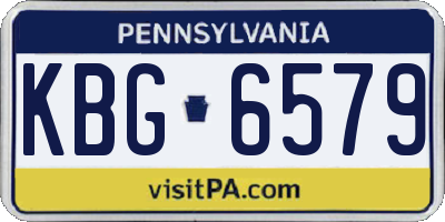 PA license plate KBG6579