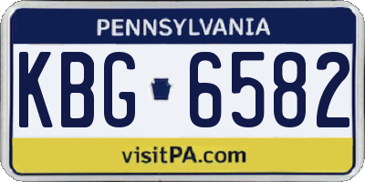 PA license plate KBG6582