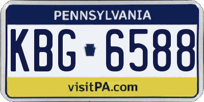 PA license plate KBG6588
