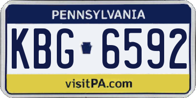 PA license plate KBG6592