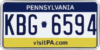 PA license plate KBG6594