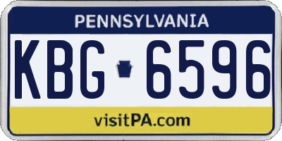 PA license plate KBG6596