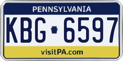 PA license plate KBG6597