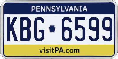 PA license plate KBG6599