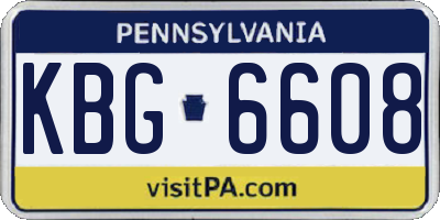 PA license plate KBG6608