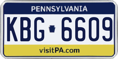 PA license plate KBG6609