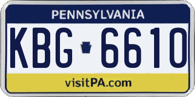 PA license plate KBG6610
