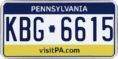PA license plate KBG6615