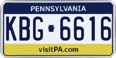PA license plate KBG6616