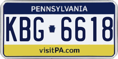 PA license plate KBG6618