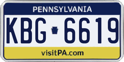 PA license plate KBG6619