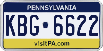 PA license plate KBG6622