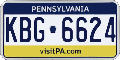 PA license plate KBG6624