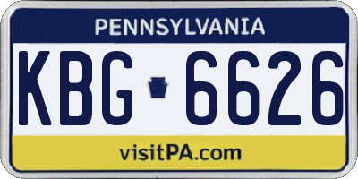 PA license plate KBG6626