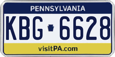 PA license plate KBG6628