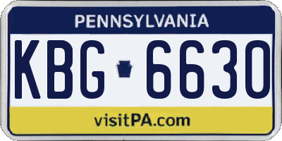 PA license plate KBG6630