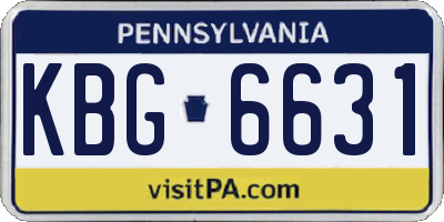 PA license plate KBG6631