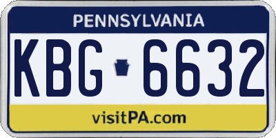 PA license plate KBG6632